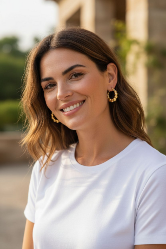 Hoops Bolette. Vandfaste hoops i 304 stål forgyldt med 18k guld.