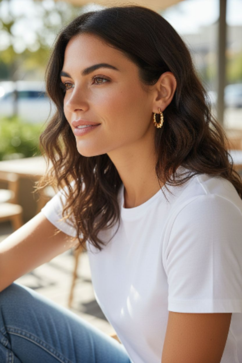 Hoops Bolette. Vandfaste hoops i 304 stål forgyldt med 18k guld.