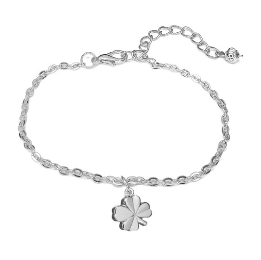 Kløver armbånd i stål. 17-21 cm.