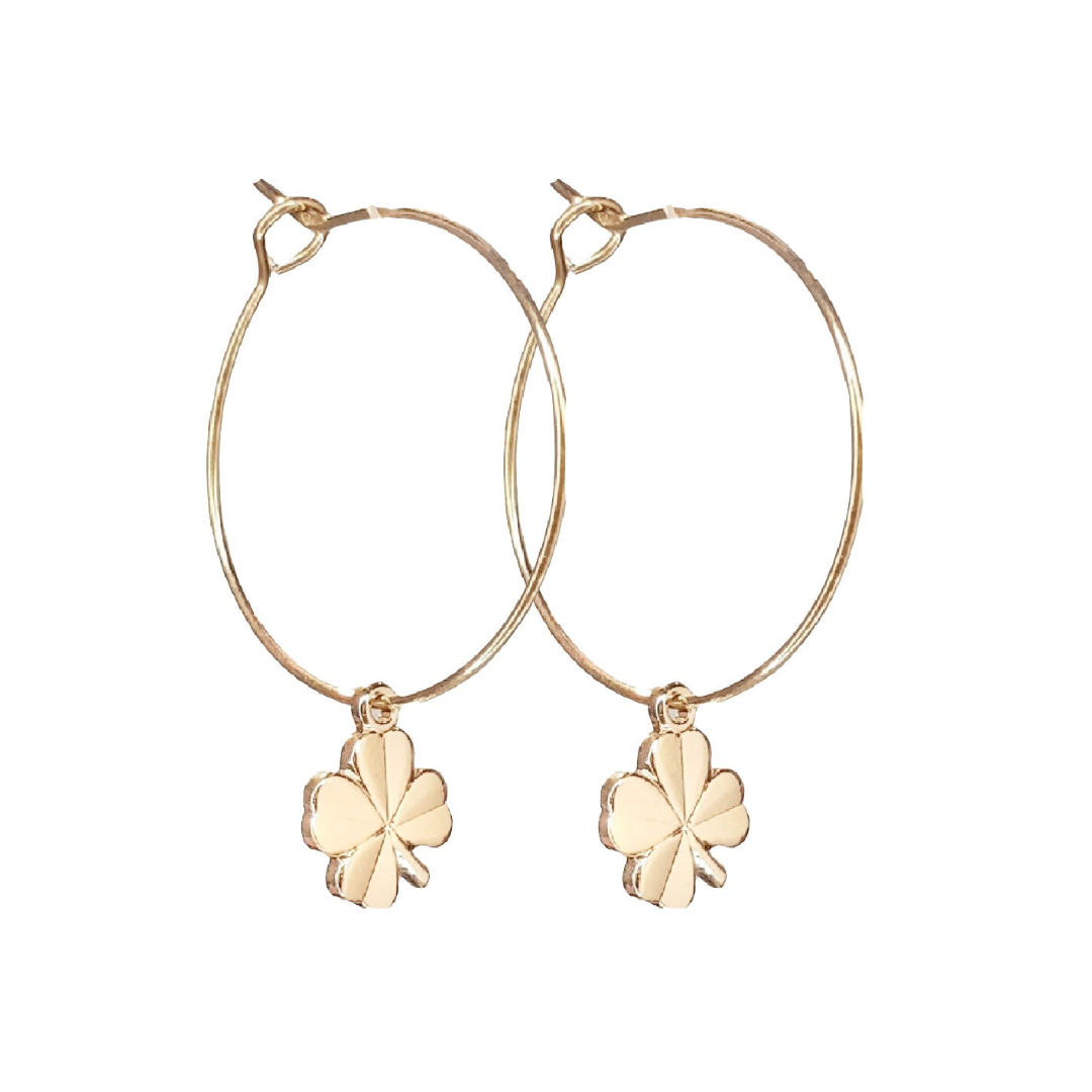 Kløver petit hoops, 18k guldbelagte.
